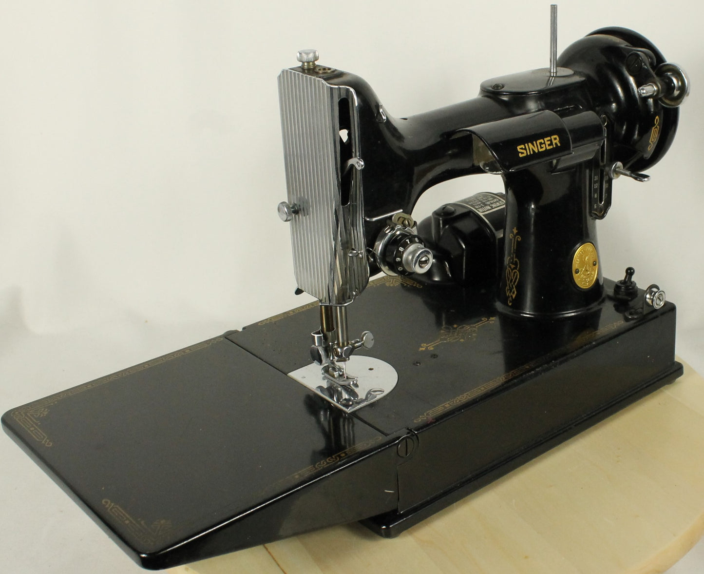 Vintage 1951 Singer Featherweight Model 221-1 Sewing Machine in Case, with Accessories and Original Manual