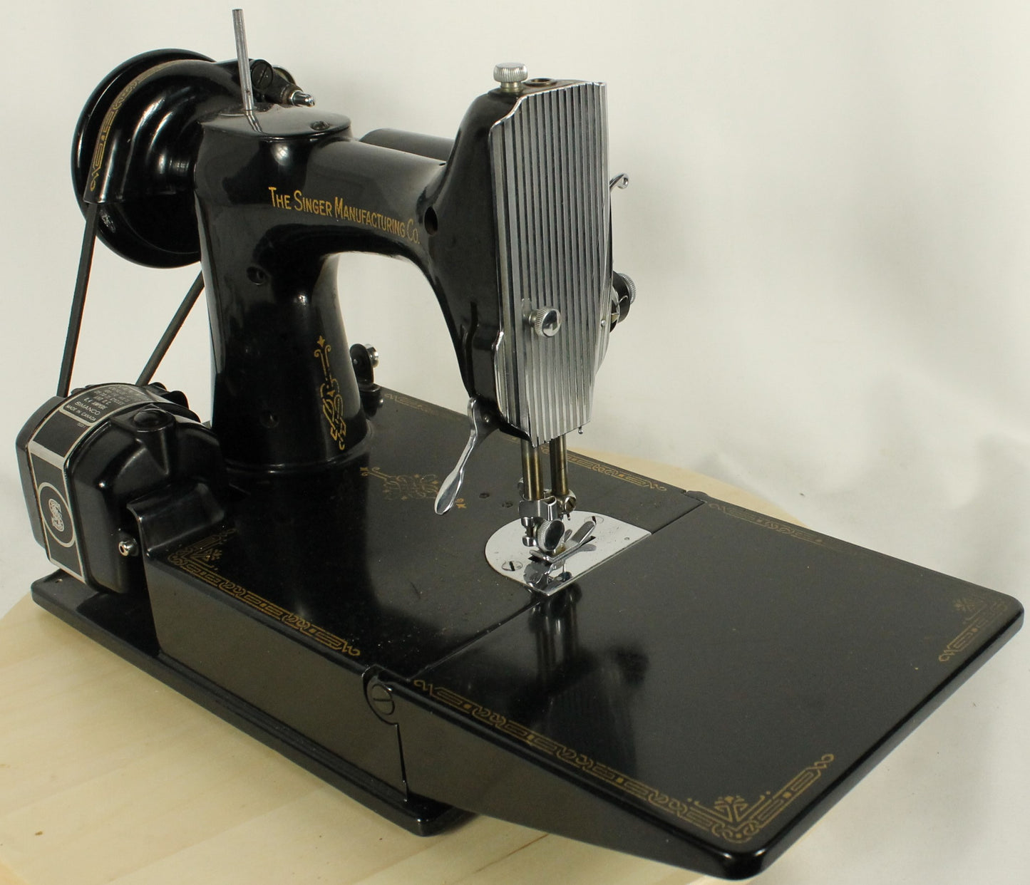Vintage 1951 Singer Featherweight Model 221-1 Sewing Machine in Case, with Accessories and Original Manual