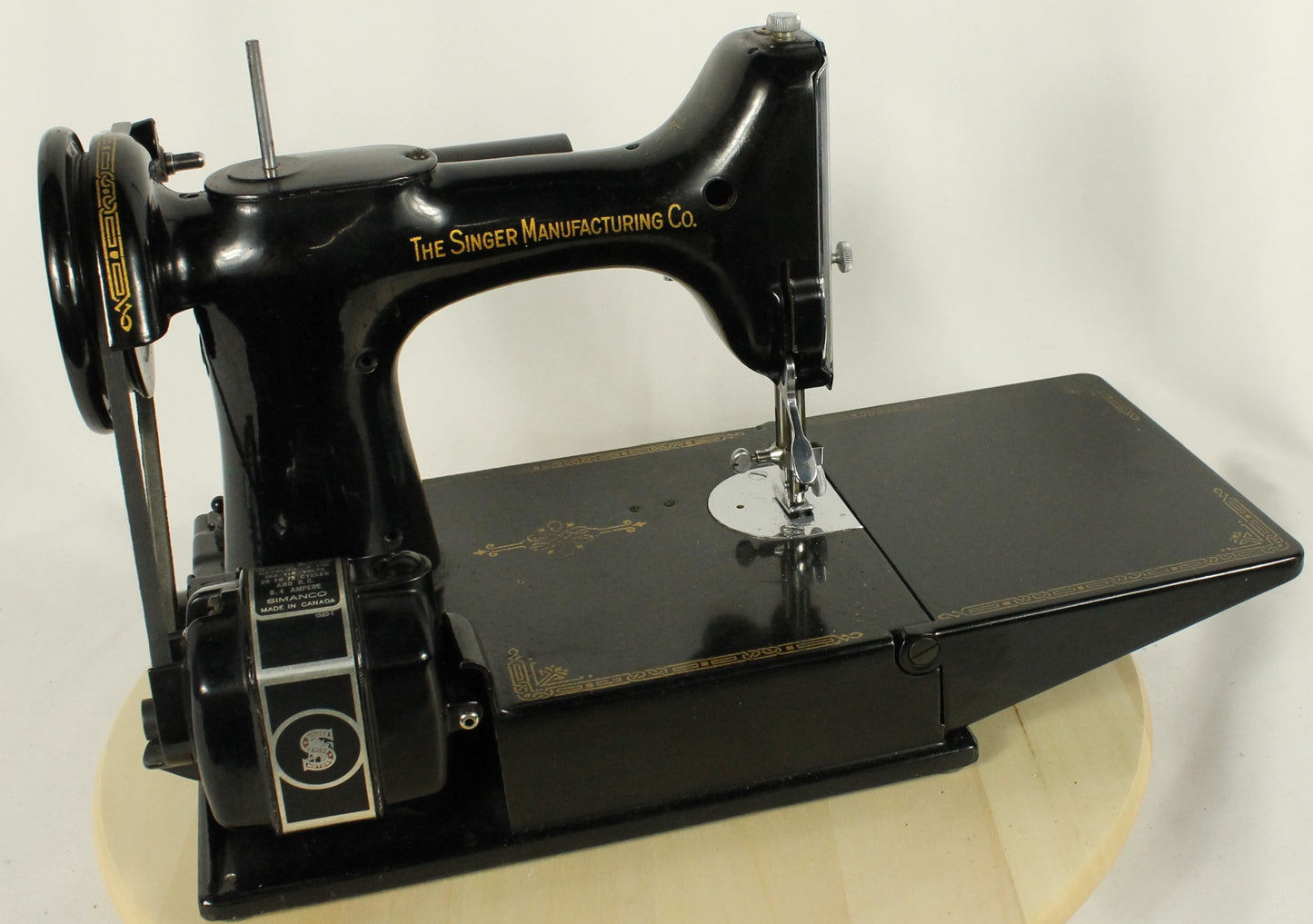 Vintage 1951 Singer Featherweight Model 221-1 Sewing Machine in Case, with Accessories and Original Manual