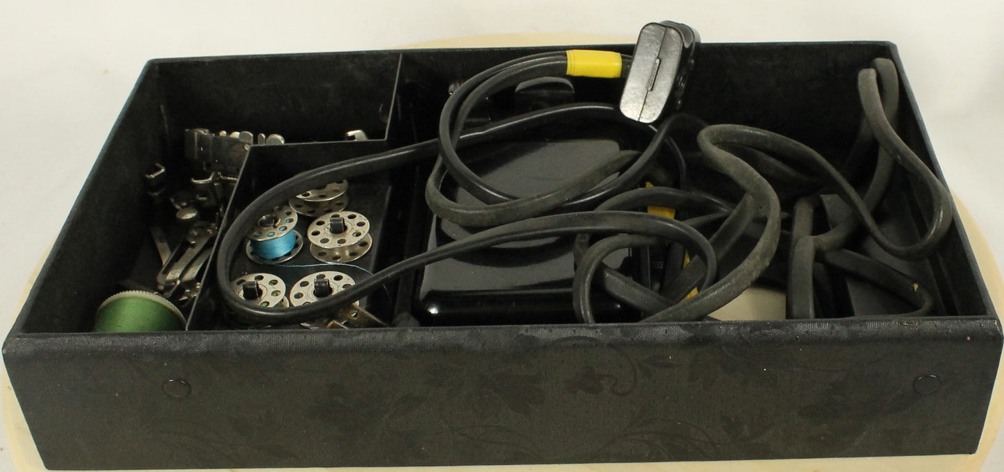 Vintage 1951 Singer Featherweight Model 221-1 Sewing Machine in Case, with Accessories and Original Manual