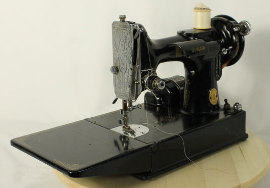 Vintage 1948 Singer Featherweight 221 (S/N EE575605) with Original Case & Huge Accessory Lot