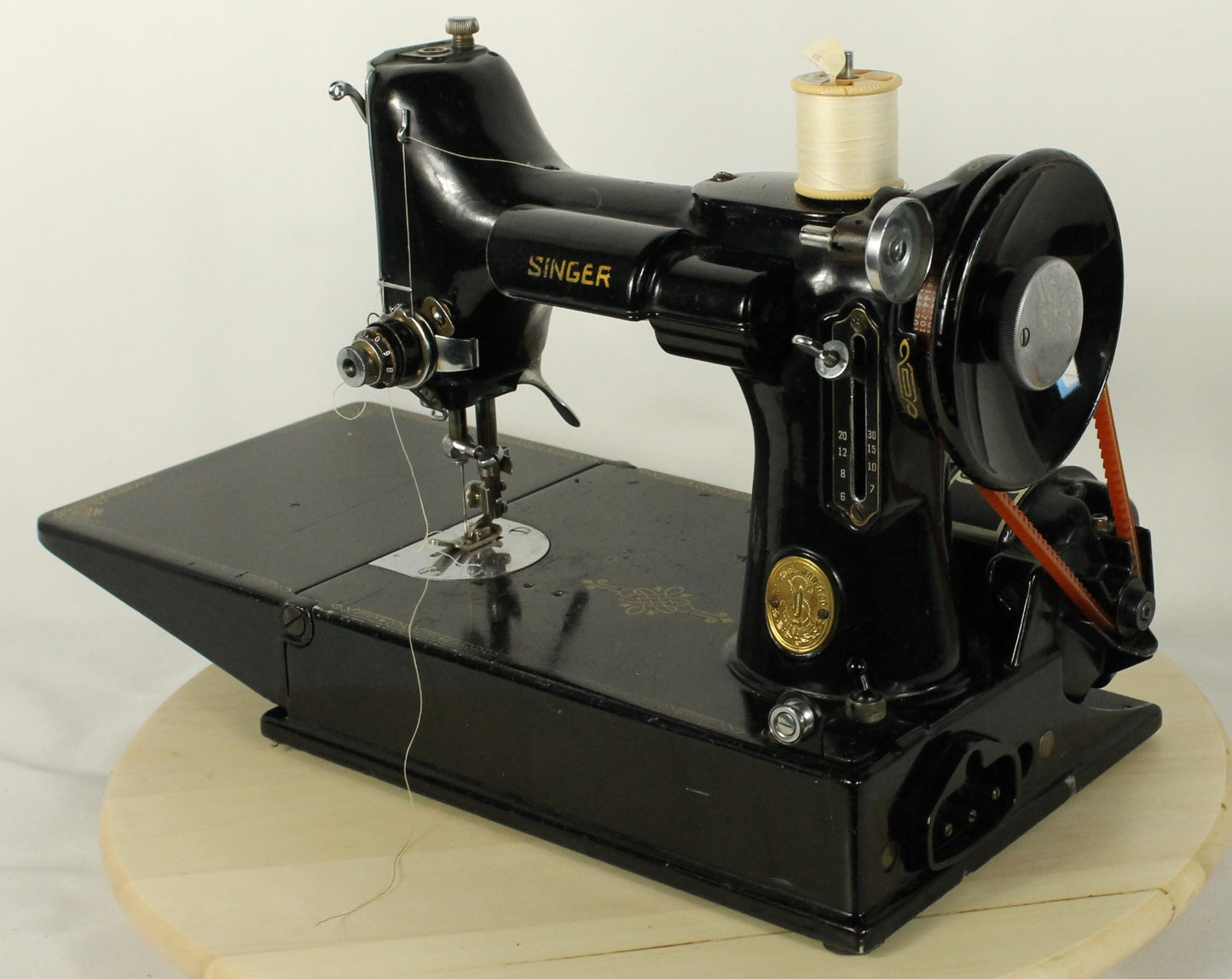 Vintage 1948 Singer Featherweight 221 (S/N EE575605) with Original Case & Huge Accessory Lot