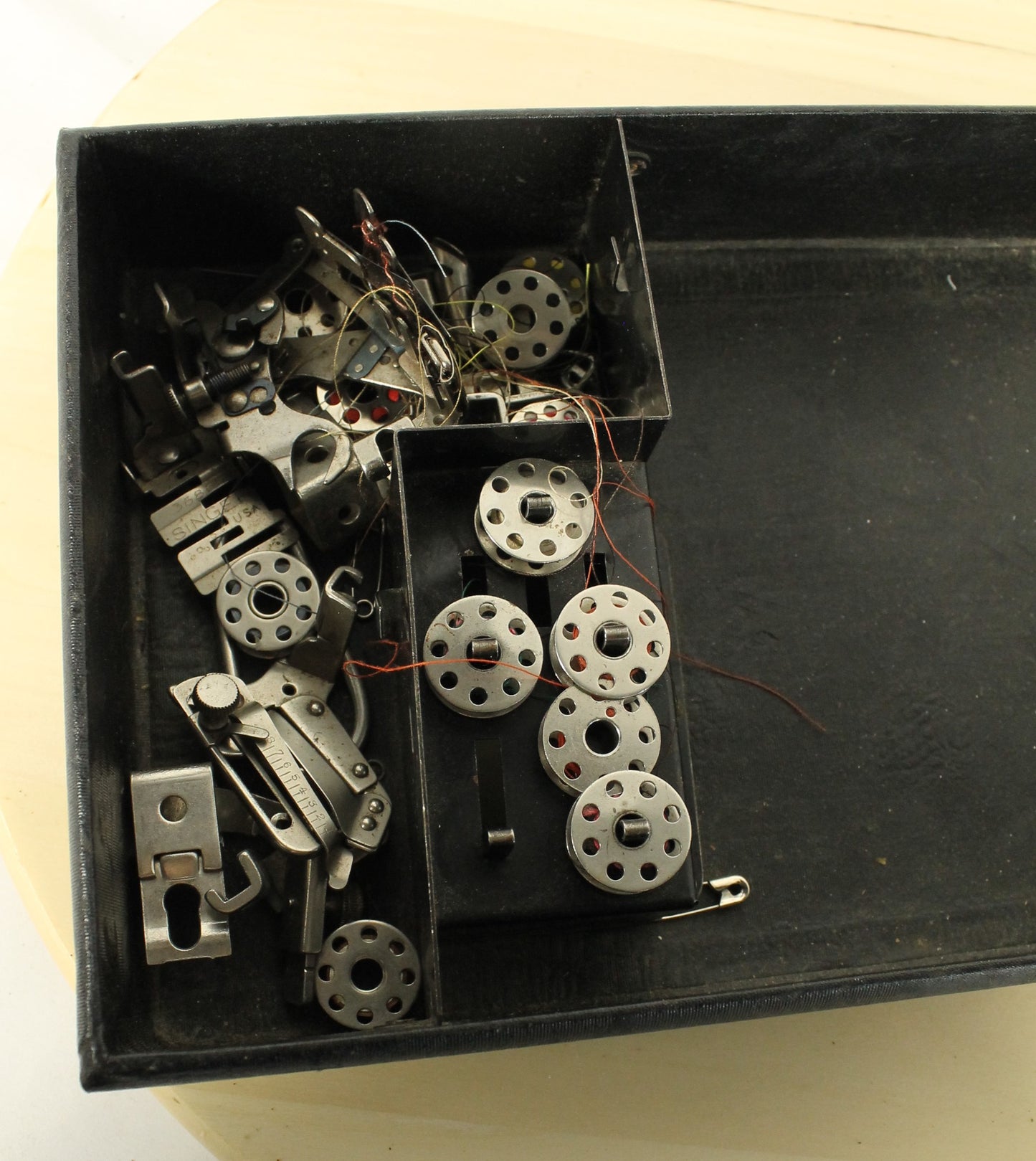 Vintage 1948 Singer Featherweight 221 (S/N EE575605) with Original Case & Huge Accessory Lot