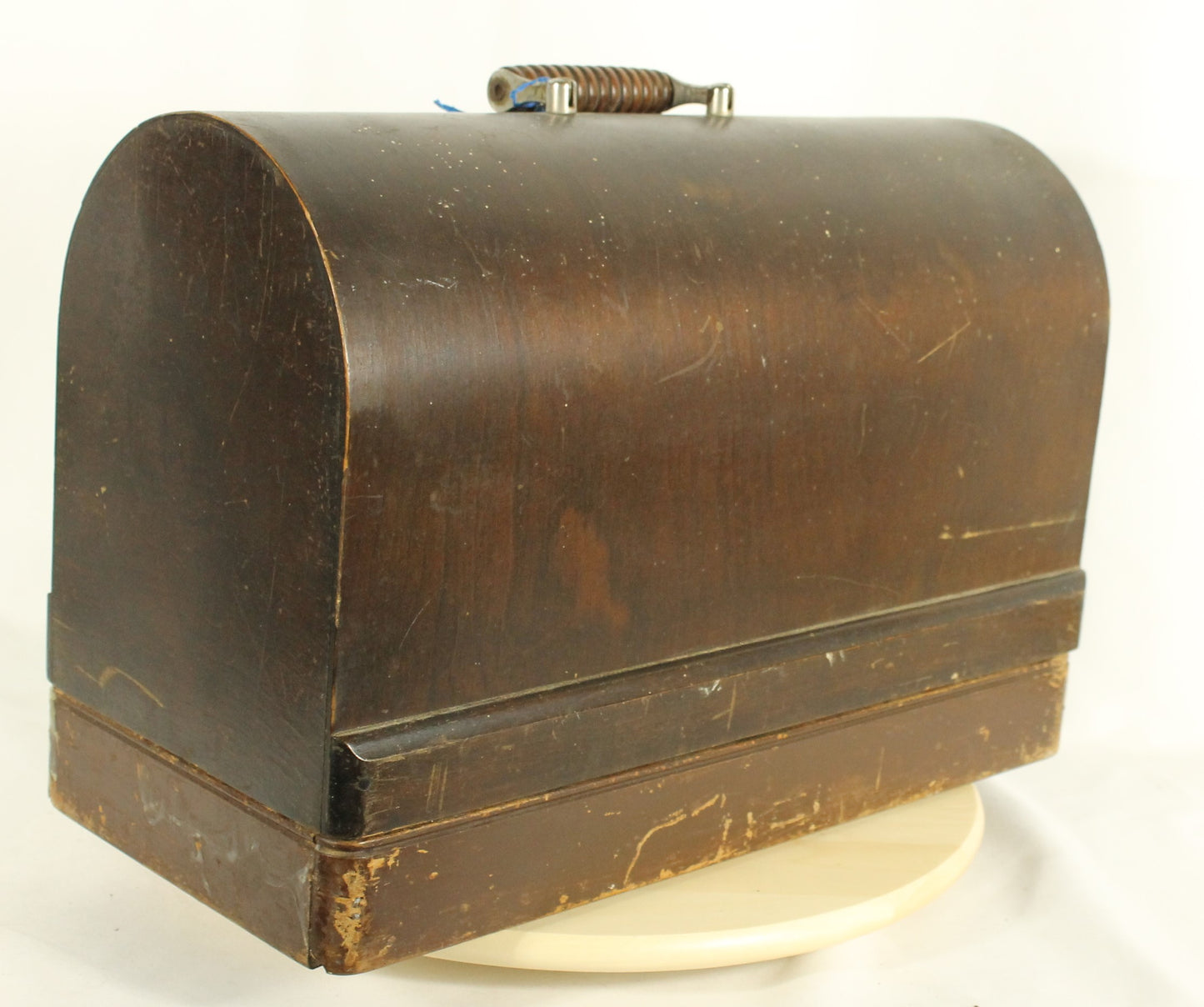 Antique 1923 Singer Model 128-3 "Red Eye" Sewing Machine with Case and Buttonholer Attachment