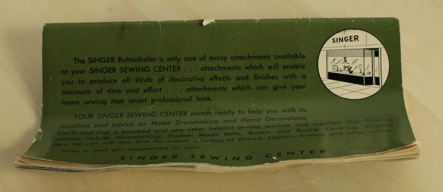 Antique 1923 Singer Model 128-3 "Red Eye" Sewing Machine with Case and Buttonholer Attachment