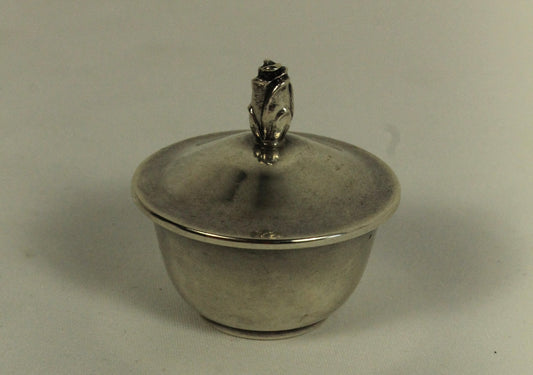 Unauthenticated Antique Tiffany & Co. Makers Sterling Box with Floral Finial - Gilded Interior, Pattern 23764