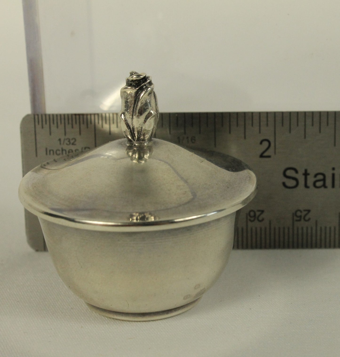 Unauthenticated Antique Tiffany & Co. Makers Sterling Box with Floral Finial - Gilded Interior, Pattern 23764