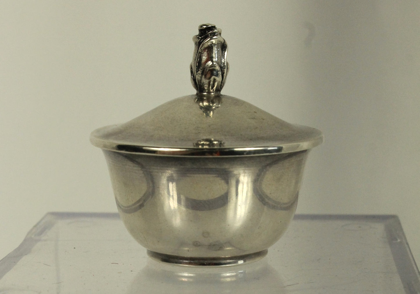 Unauthenticated Antique Tiffany & Co. Makers Sterling Box with Floral Finial - Gilded Interior, Pattern 23764