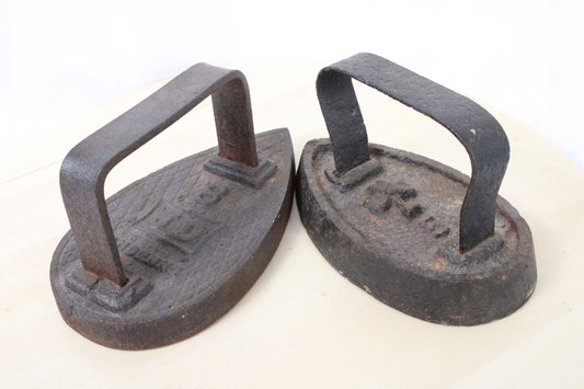 Pair of Antique Cast Iron Sad Irons