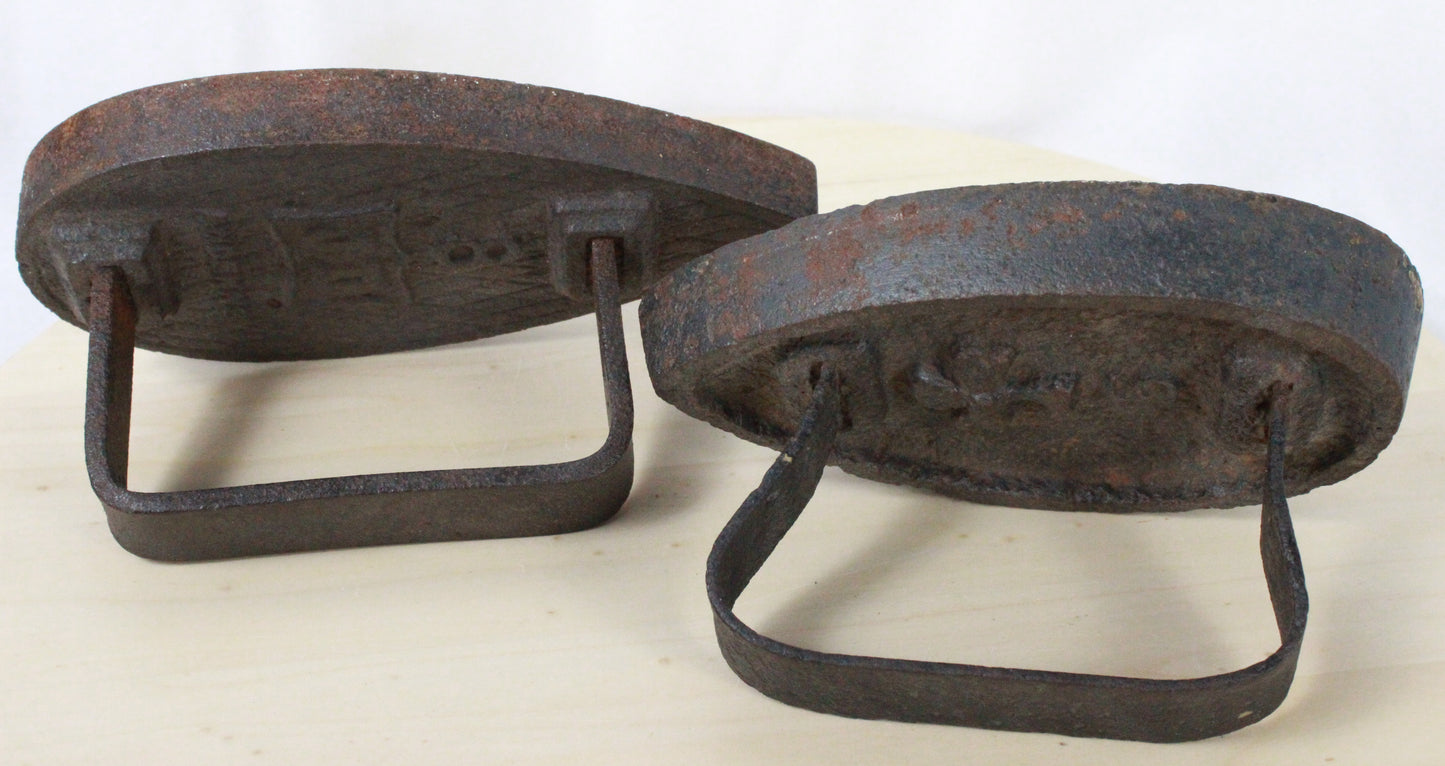 Pair of Antique Cast Iron Sad Irons