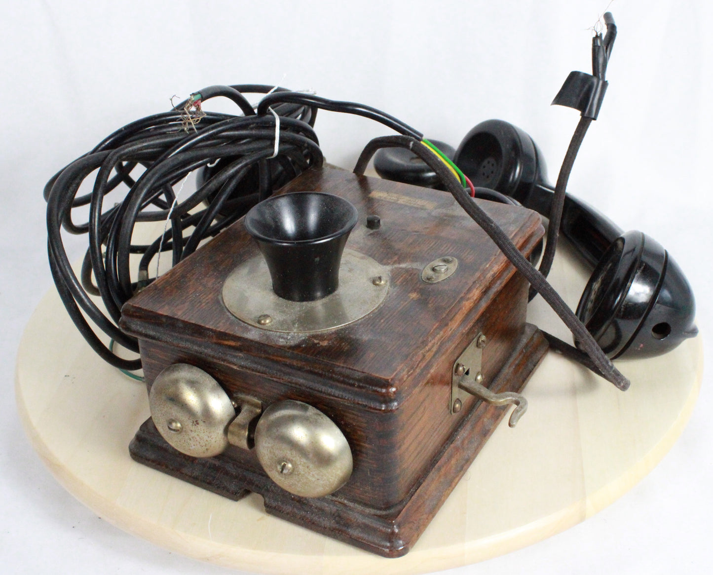 Antique 1912 Western Electric Wood Inter-phone with Siemens Handsets