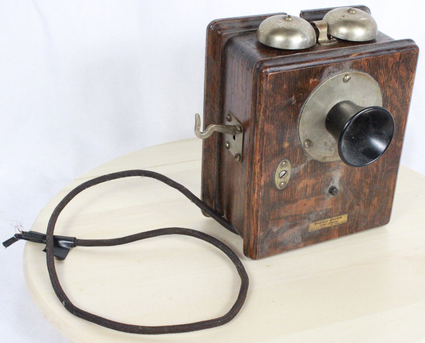 Antique 1912 Western Electric Wood Inter-phone with Siemens Handsets