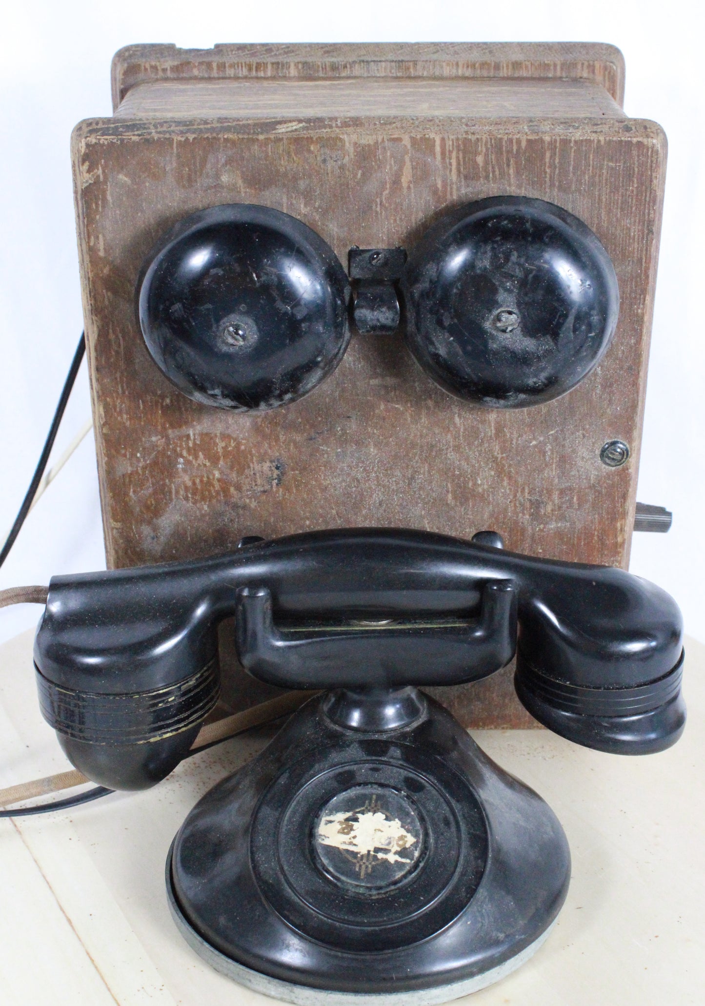 Antique Western Electric Oak Magneto Wall Telephone Box