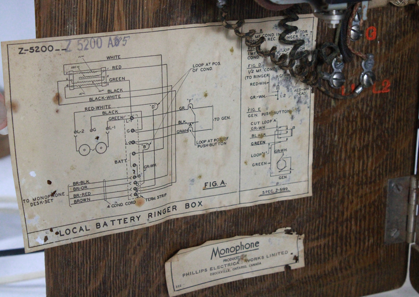 Antique Western Electric Oak Magneto Wall Telephone Box