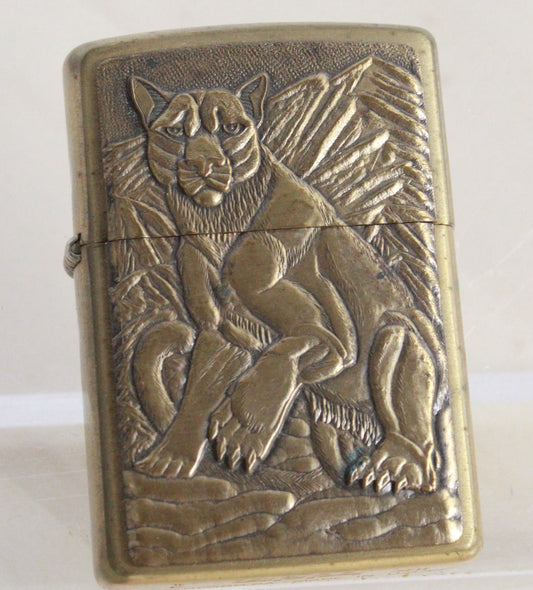 Premium Vintage Zippo Lighter featuring Bold Cougar Emblem