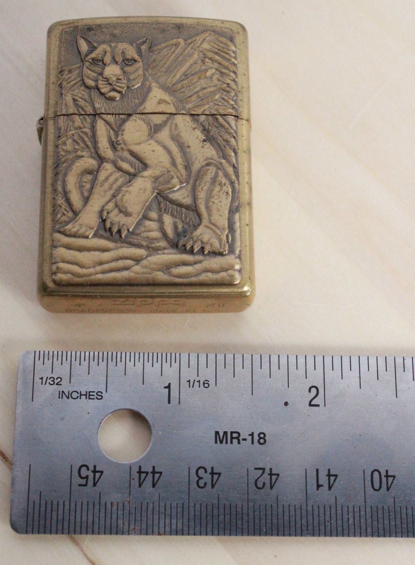 Premium Vintage Zippo Lighter featuring Bold Cougar Emblem