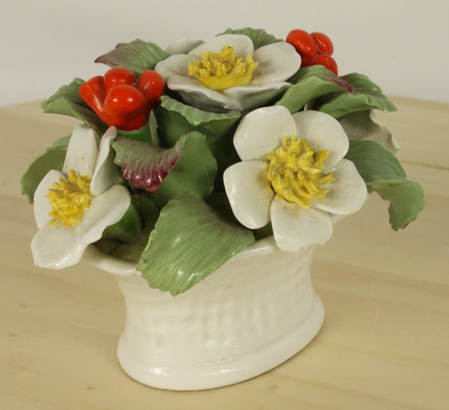 Ainsley Porcelain Flowers in Basket
