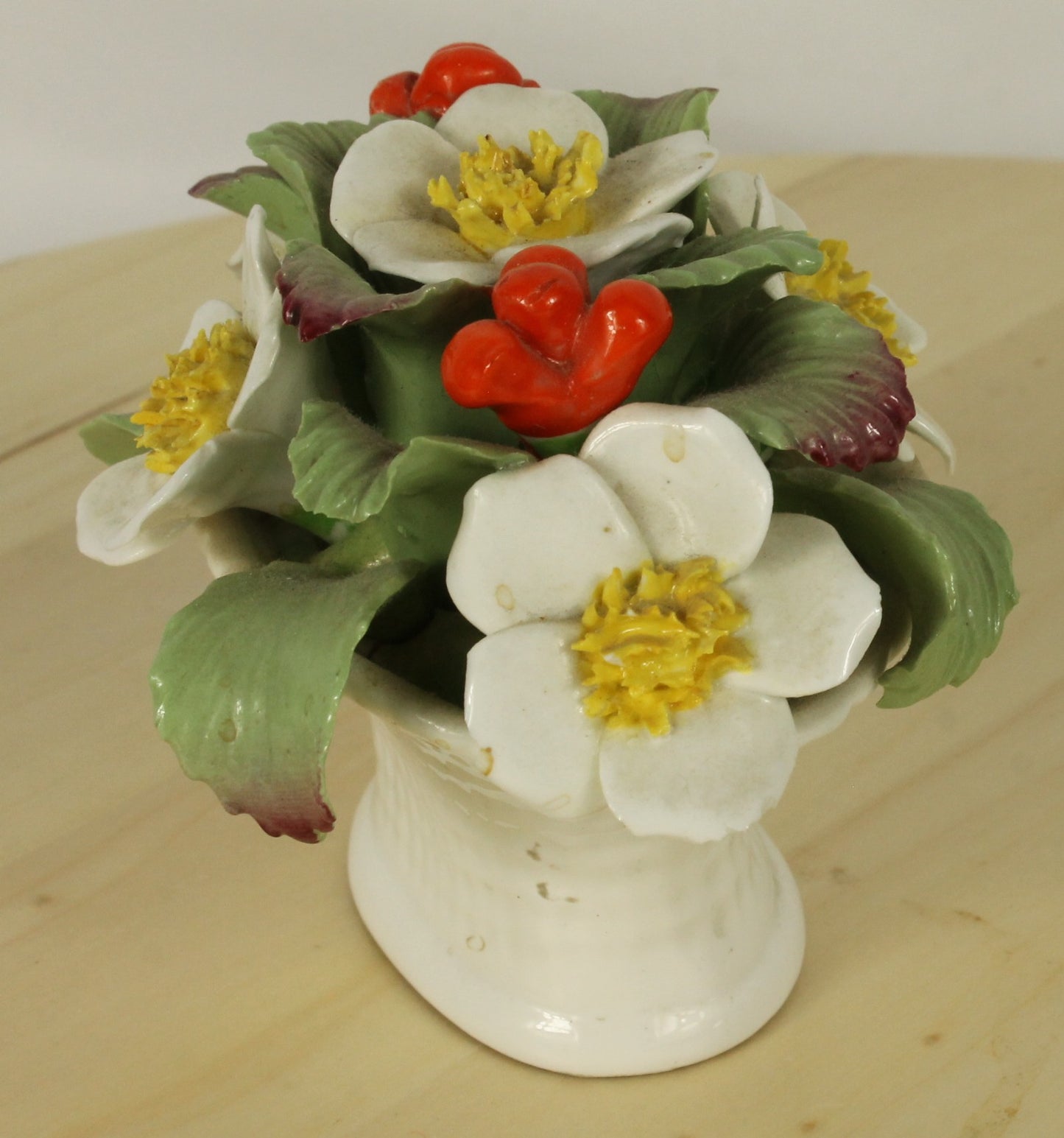 Ainsley Porcelain Flowers in Basket