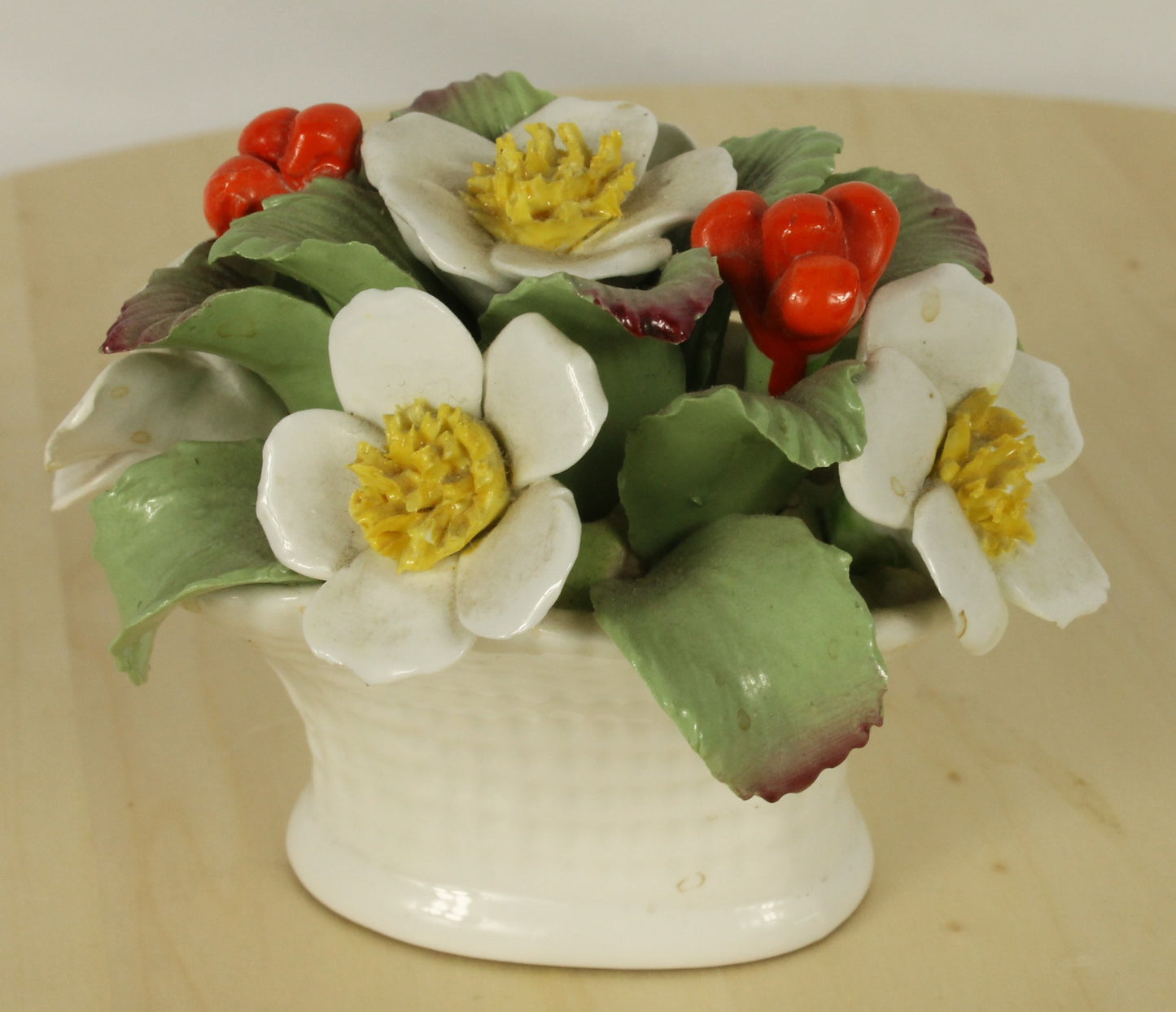 Ainsley Porcelain Flowers in Basket