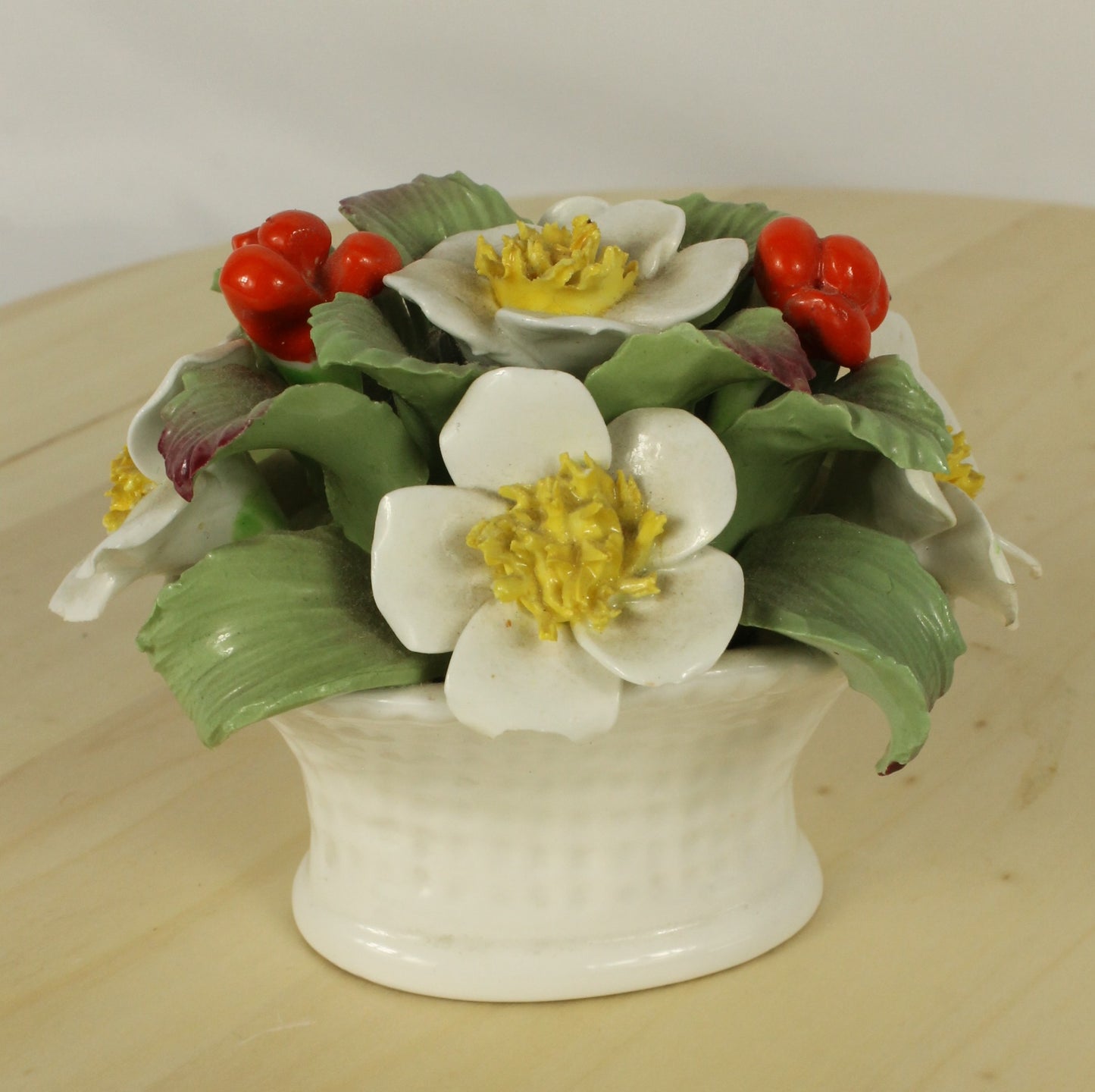 Ainsley Porcelain Flowers in Basket