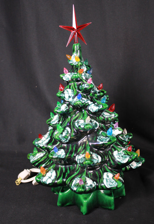 Nostalgic Mid-Century Light-Up Ceramic Christmas Tree