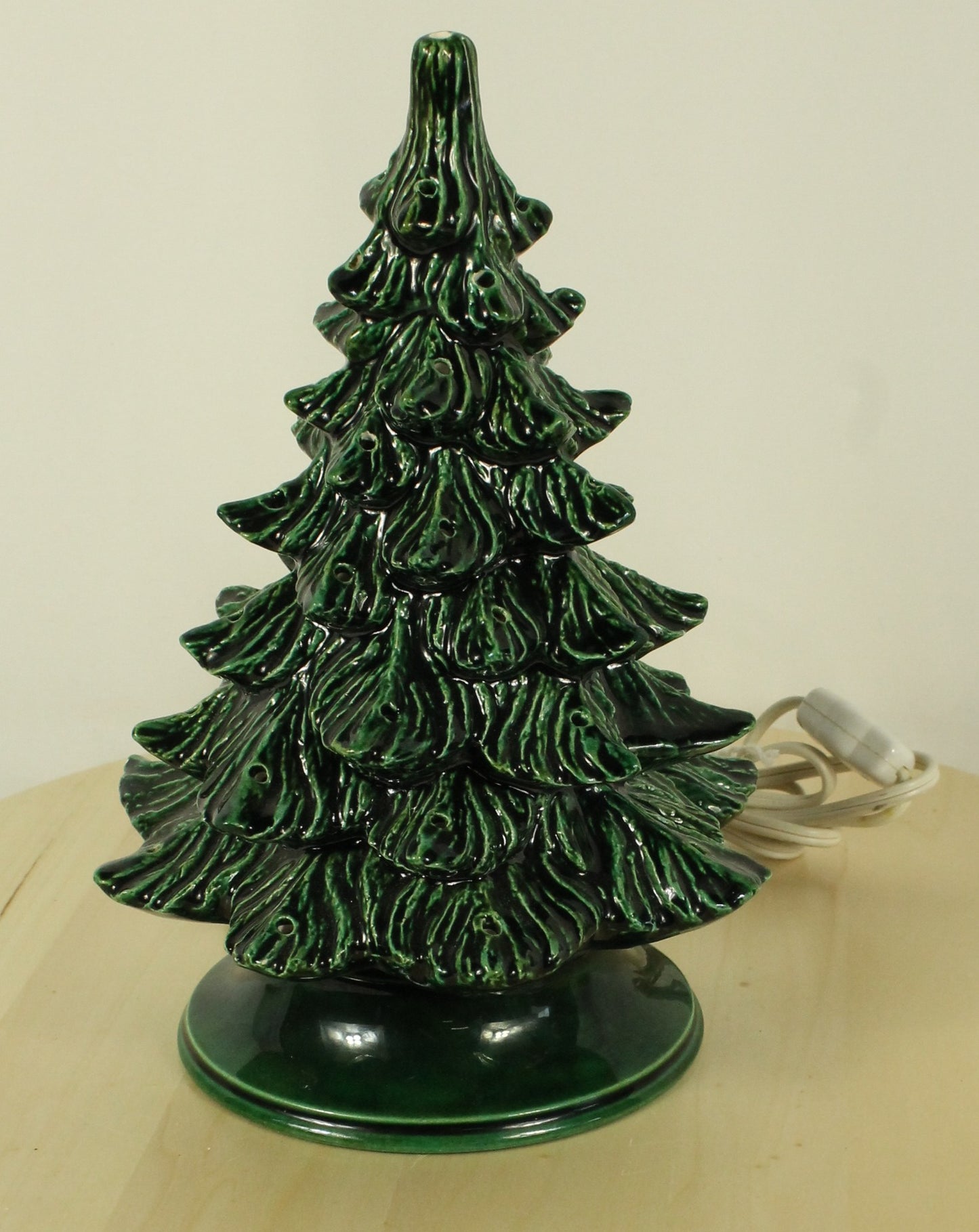 Vintage Ceramic Christmas Tree with 1979 Inscription (9.5 Inch)