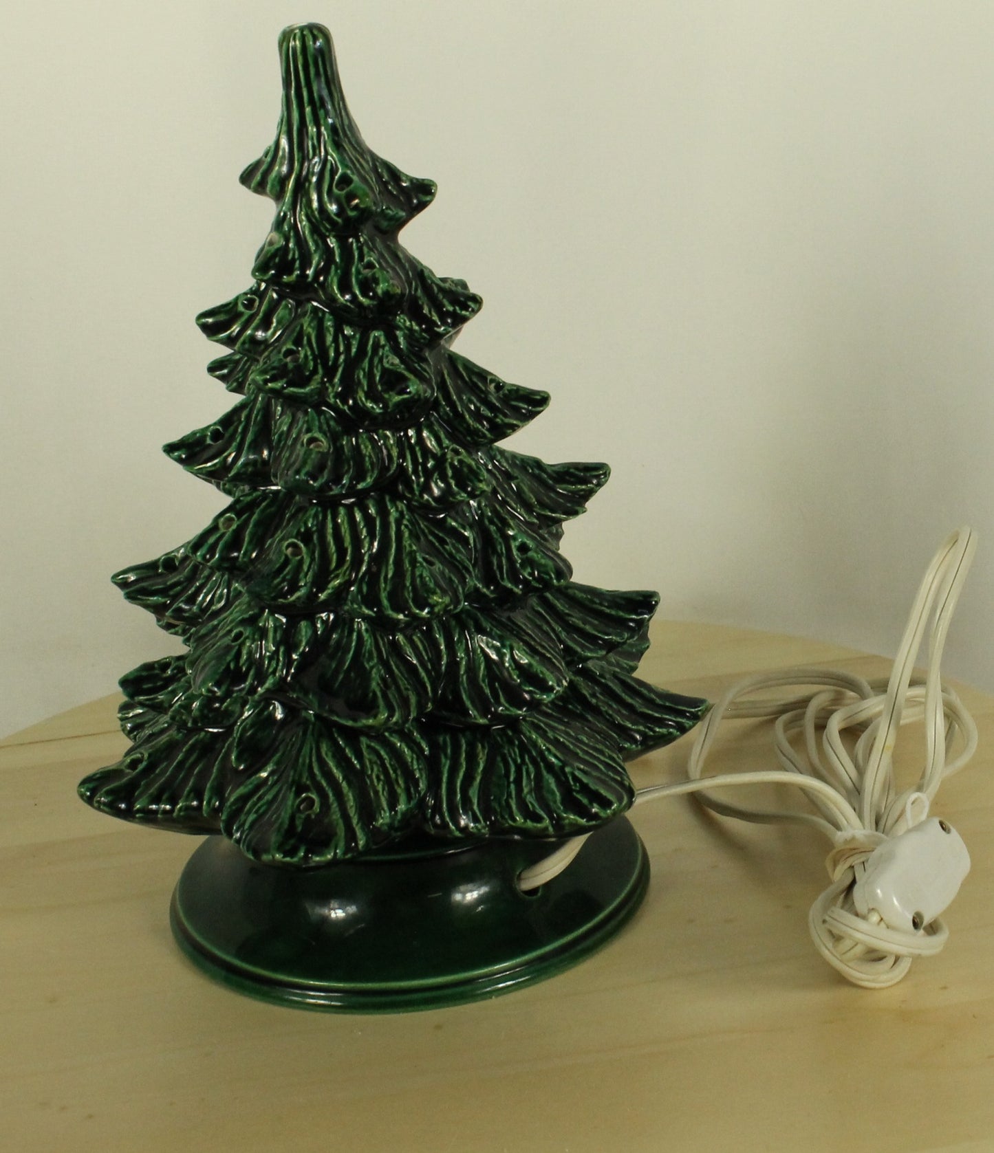 Vintage Ceramic Christmas Tree with 1979 Inscription (9.5 Inch)