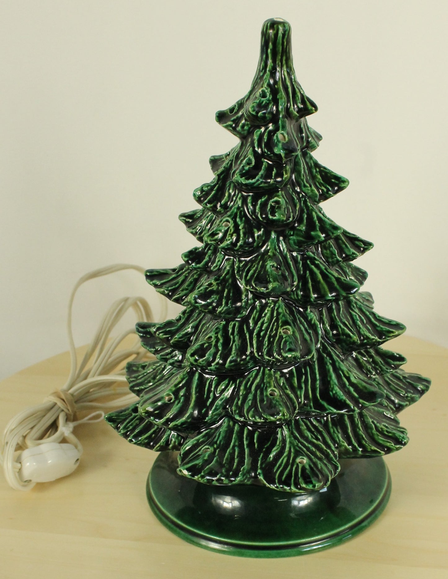 Vintage Ceramic Christmas Tree with 1979 Inscription (9.5 Inch)
