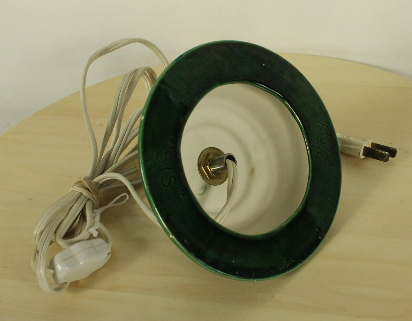 Vintage Ceramic Christmas Tree with 1979 Inscription (9.5 Inch)