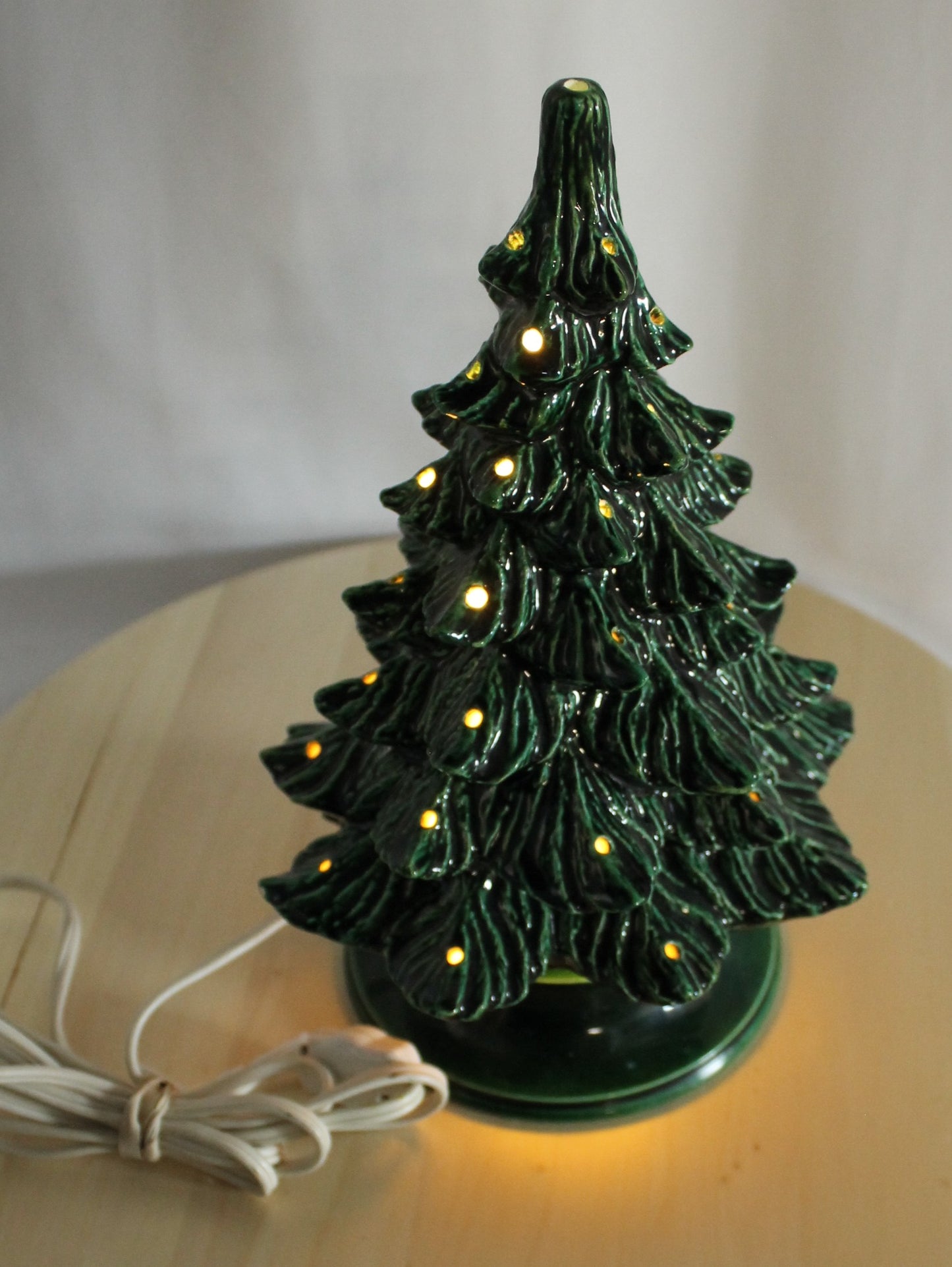 Vintage Ceramic Christmas Tree with 1979 Inscription (9.5 Inch)