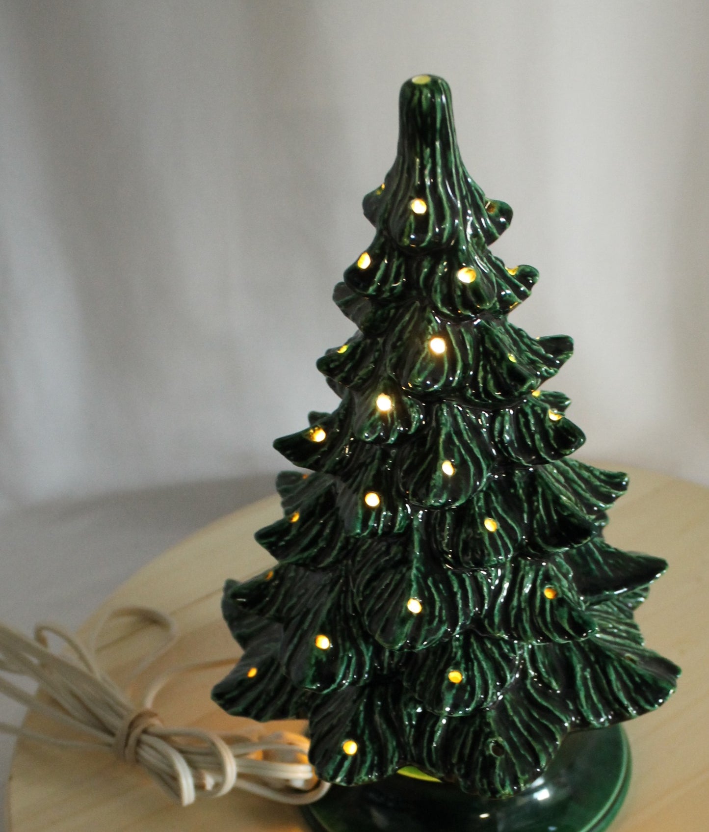 Vintage Ceramic Christmas Tree with 1979 Inscription (9.5 Inch)