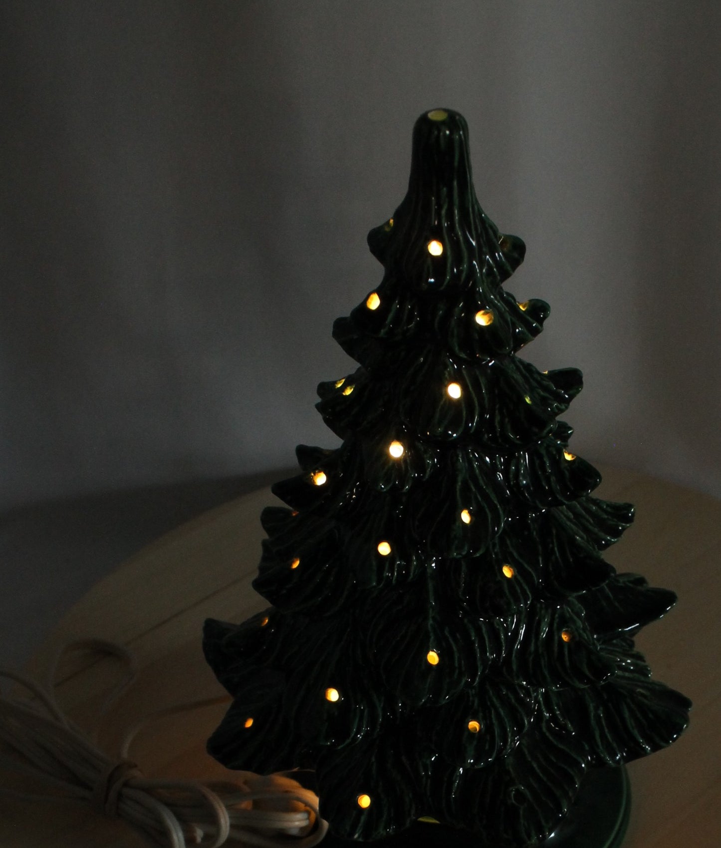 Vintage Ceramic Christmas Tree with 1979 Inscription (9.5 Inch)