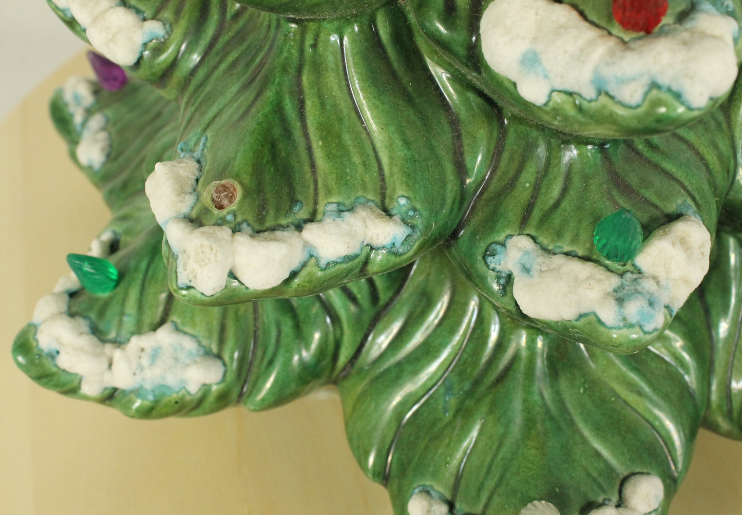 Large Vintage Flocked Ceramic Christmas Tree Top (14.5 Inch, Project Piece)