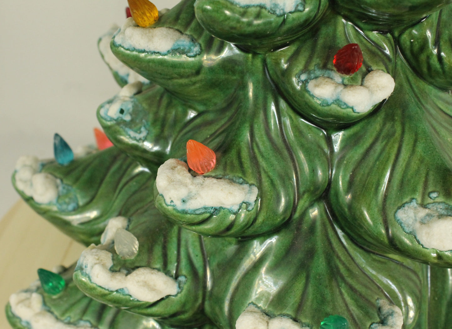 Large Vintage Flocked Ceramic Christmas Tree Top (14.5 Inch, Project Piece)