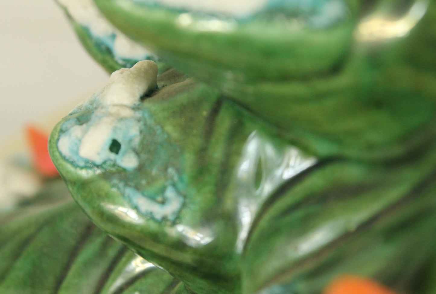 Large Vintage Flocked Ceramic Christmas Tree Top (14.5 Inch, Project Piece)