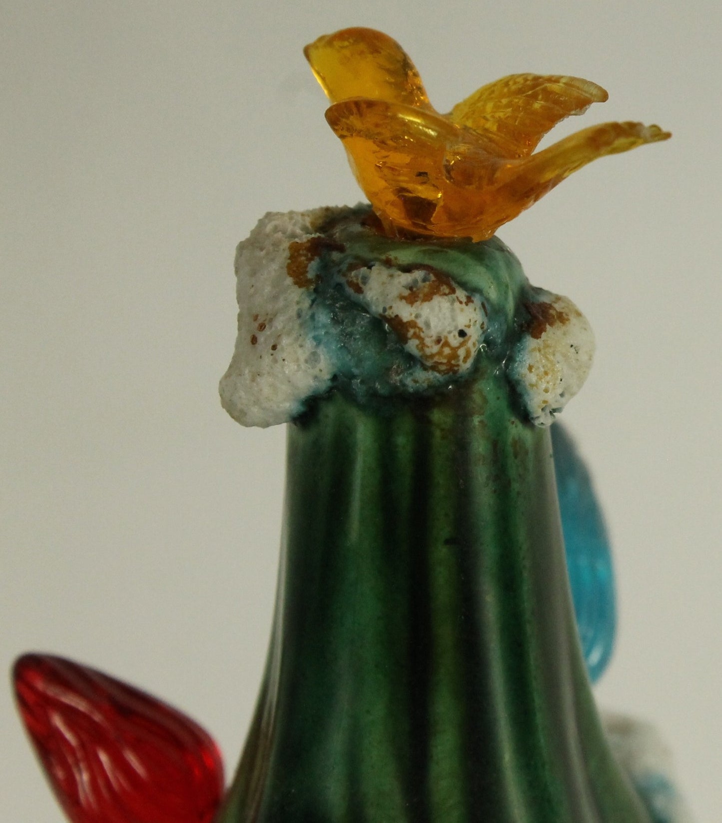 Large Vintage Flocked Ceramic Christmas Tree Top (14.5 Inch, Project Piece)