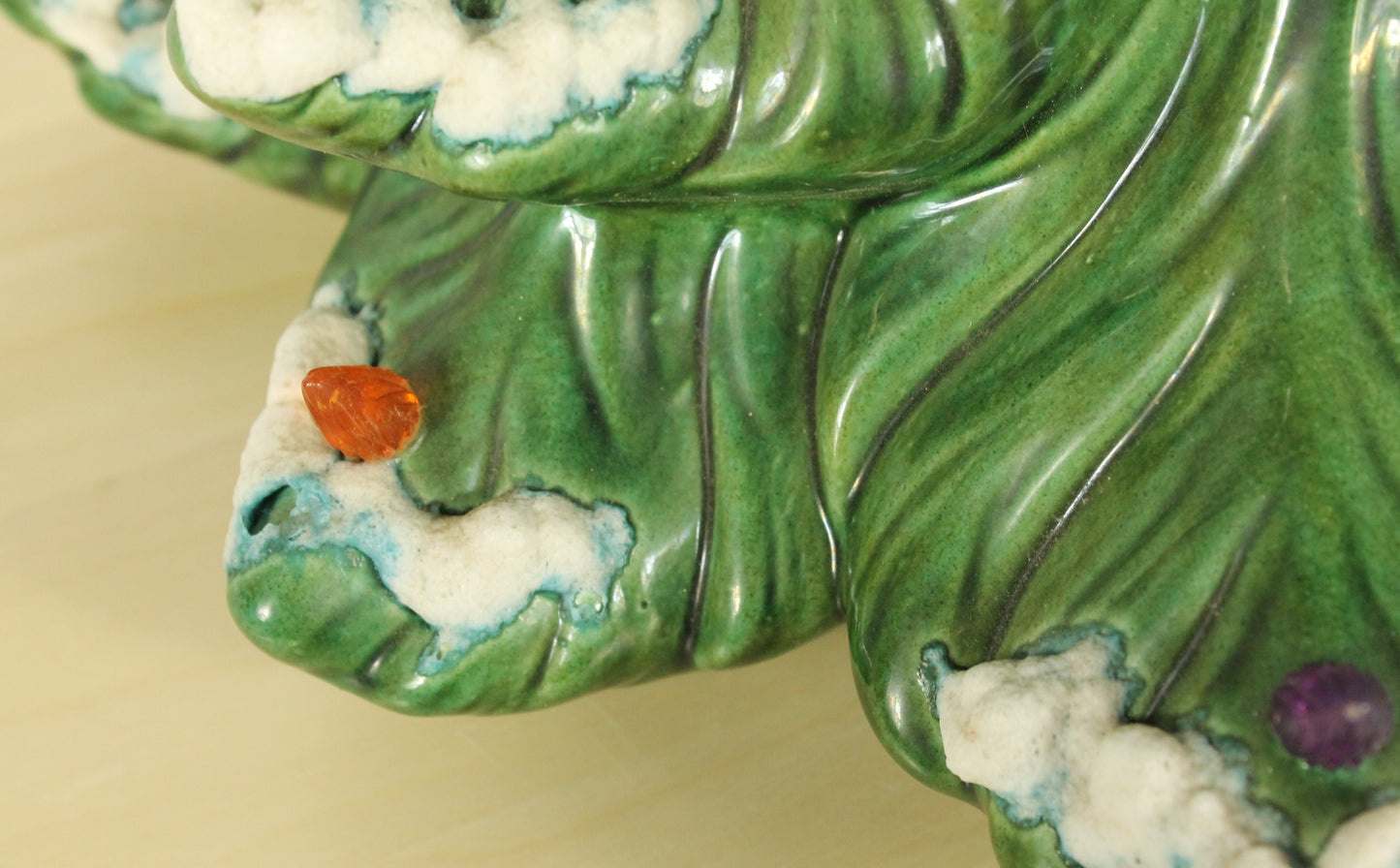 Large Vintage Flocked Ceramic Christmas Tree Top (14.5 Inch, Project Piece)