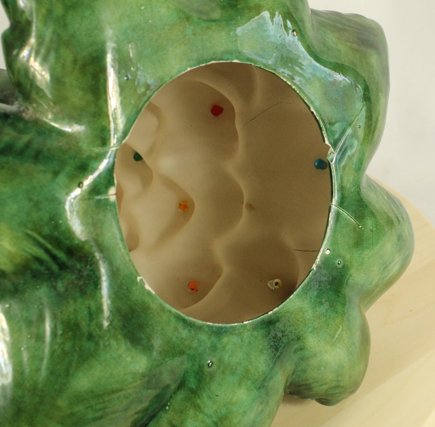 Large Vintage Flocked Ceramic Christmas Tree Top (14.5 Inch, Project Piece)