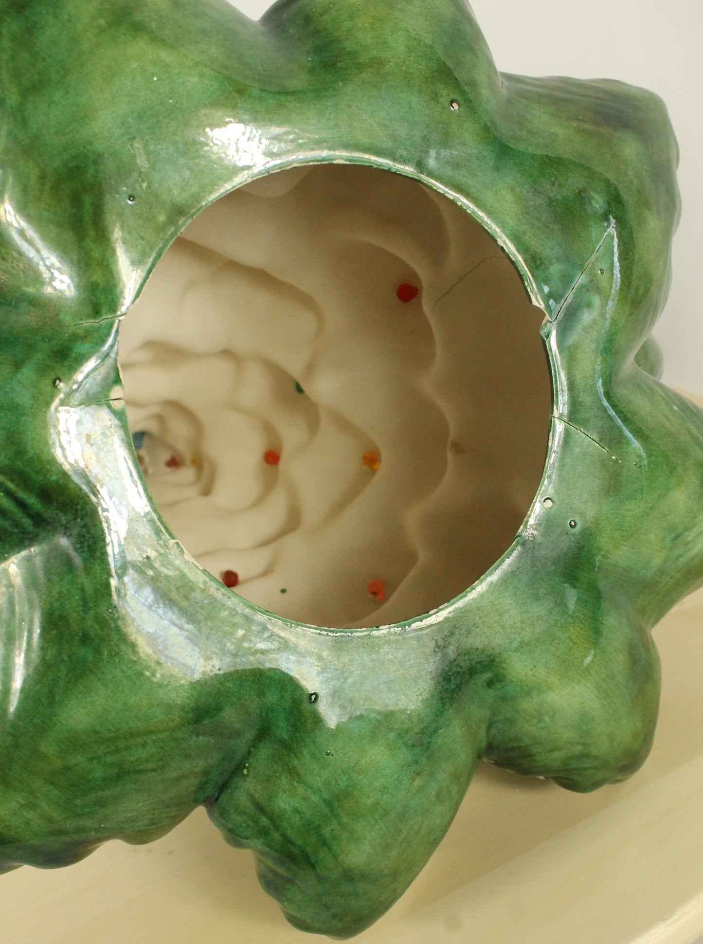 Large Vintage Flocked Ceramic Christmas Tree Top (14.5 Inch, Project Piece)