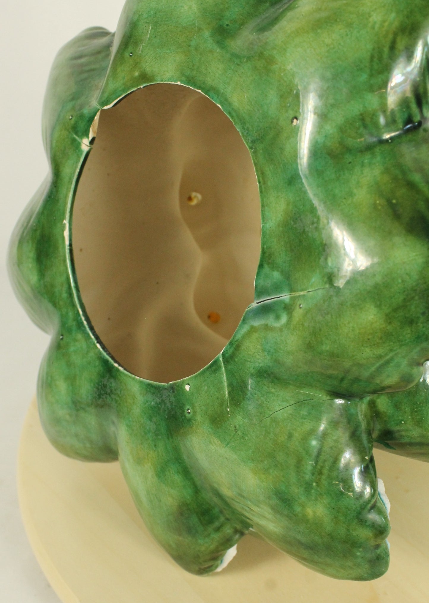 Large Vintage Flocked Ceramic Christmas Tree Top (14.5 Inch, Project Piece)