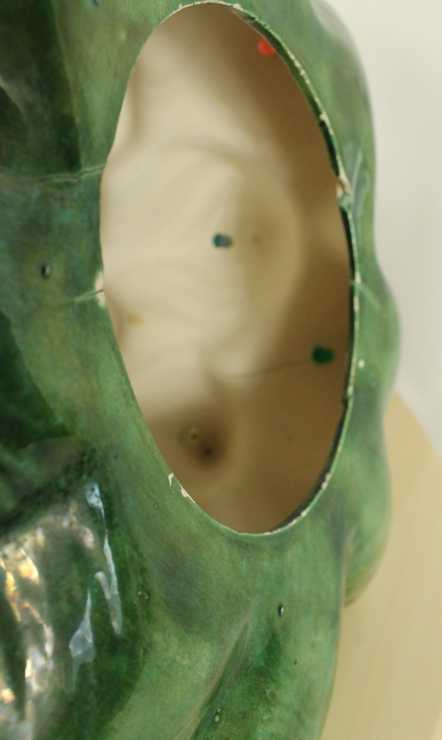 Large Vintage Flocked Ceramic Christmas Tree Top (14.5 Inch, Project Piece)