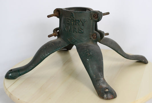 Antique Cast Iron Christmas Tree Stand "A Merry Xmas" 1934 Patent