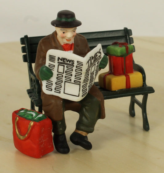 Old Man Reading the Times Dept.56 Figurine