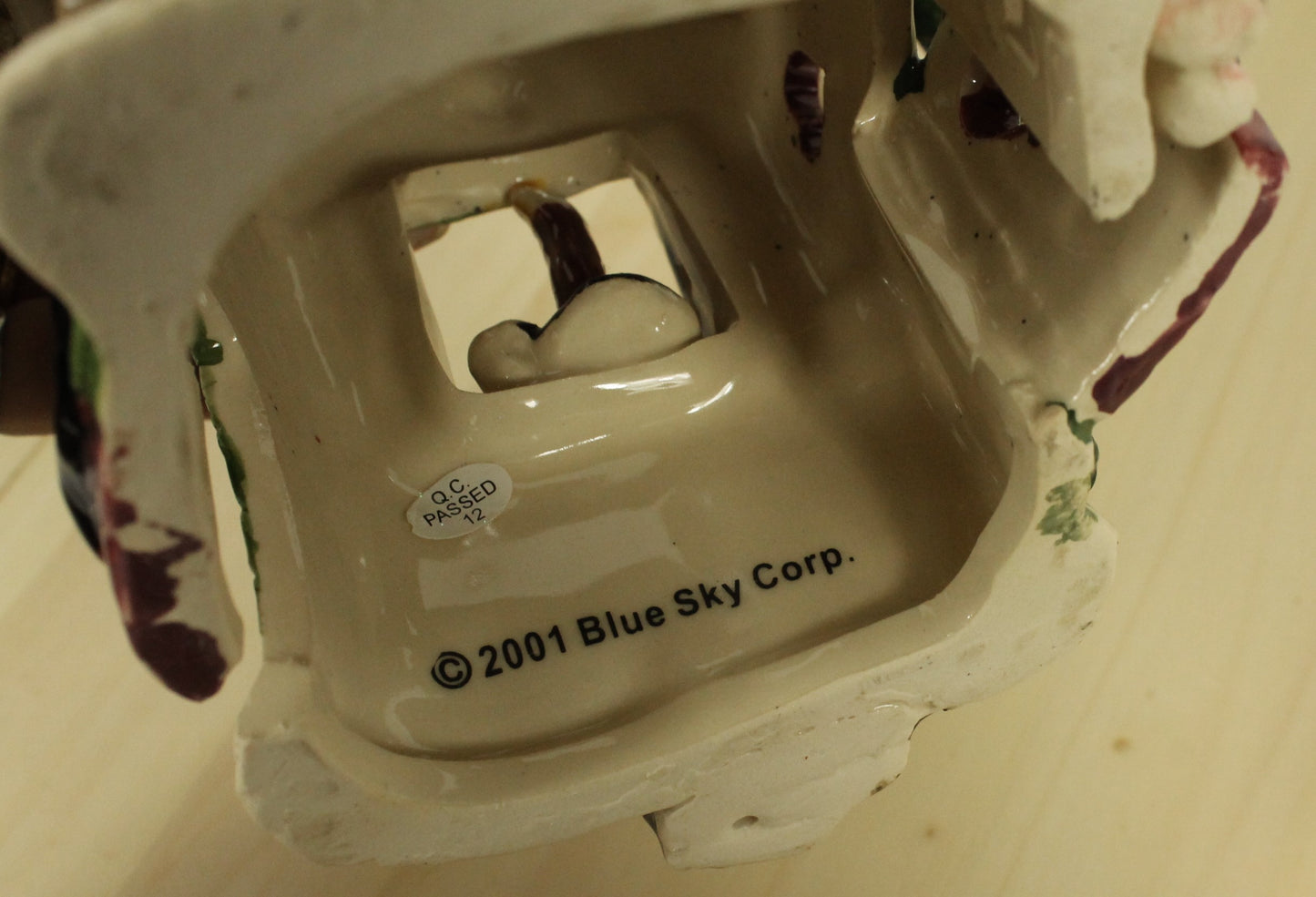 Blue Sky Clayworks by Heather Goldminc Ceramic Santa & Thatched Roof House Decorations