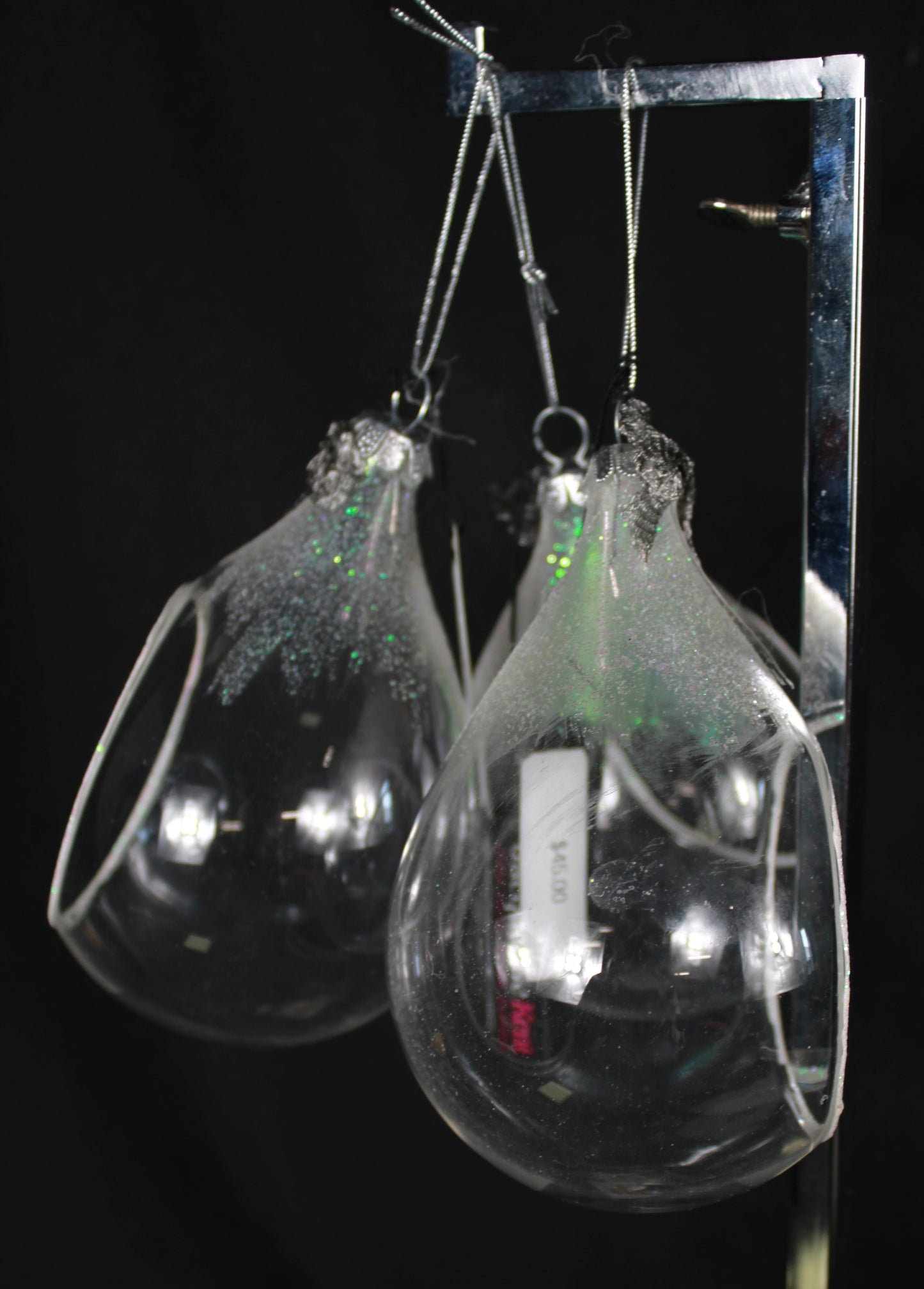 Clear Glass Terrarium Christmas Ornaments, Set of 3