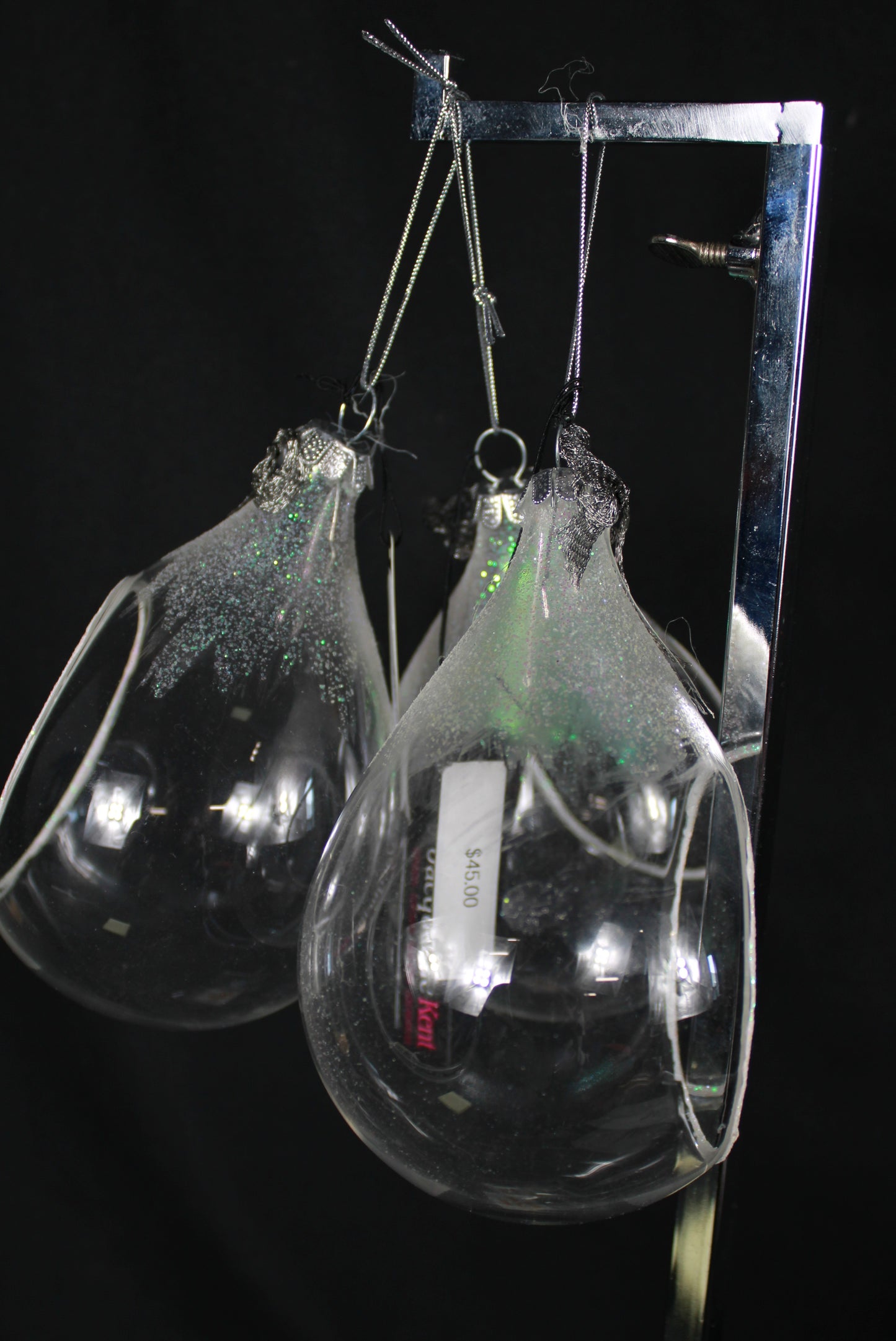 Clear Glass Terrarium Christmas Ornaments, Set of 3