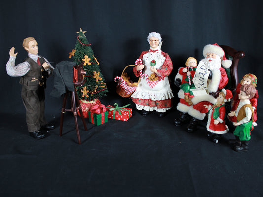 Heirloom Christmas Village: Kirkland Signature 11-Piece Fabric Mâché Santa Photo Scene