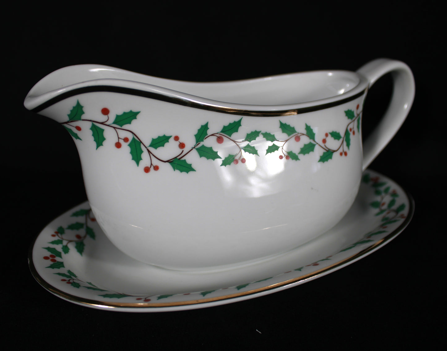Elegant Christmas Holly Dinnerware and Flatware Set of 113 piece set