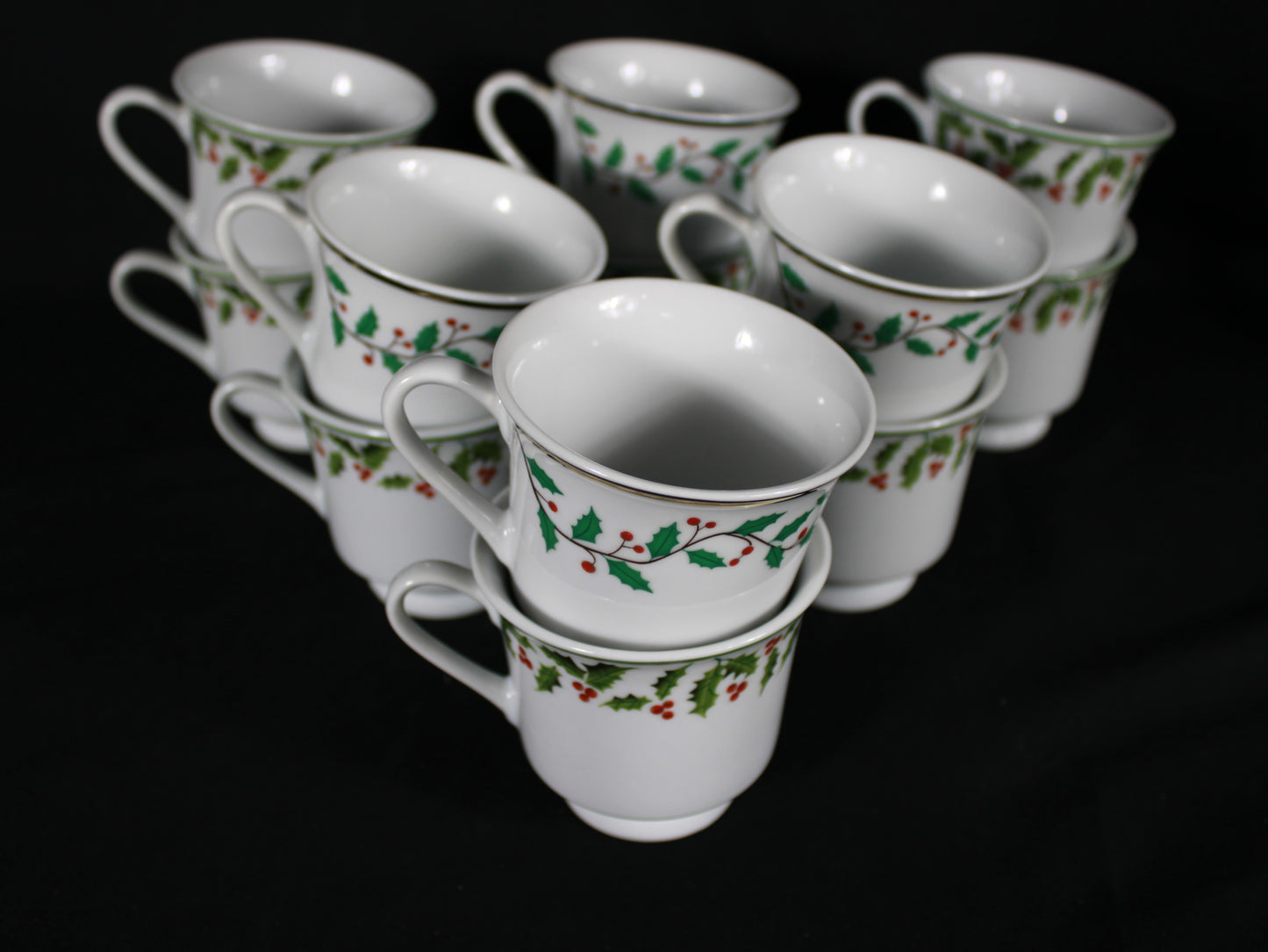 Elegant Christmas Holly Dinnerware and Flatware Set of 113 piece set