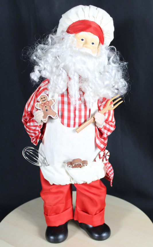Gourmet Chef Santa Baker Christmas Figure Doll Decoration